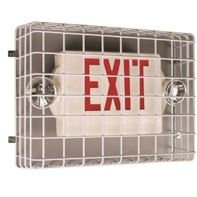 Safety Technology International 9-Gauge Large Coated Steel Exit Sign Damage Stopper and Protective Cover