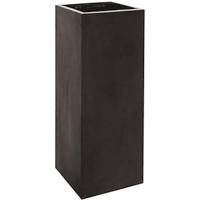 Vasesource 47.25 in. x 19.5 in. x 19.5 in. Bouvy XXL Natural Black Square Fiberstone Planter