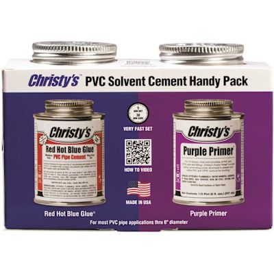 Christy's 8 oz. PVC Red Hot Blue Glue and Purple Primer Handy Pack