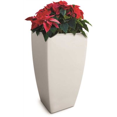Mayne Kobi 32 in. Tall White Self-Watering Polyethylene Planter