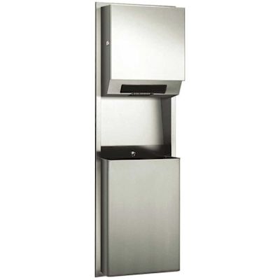 ASI Recessed Stainless Steel Automatic Paper Towel Dispenser and Waste Receptacle