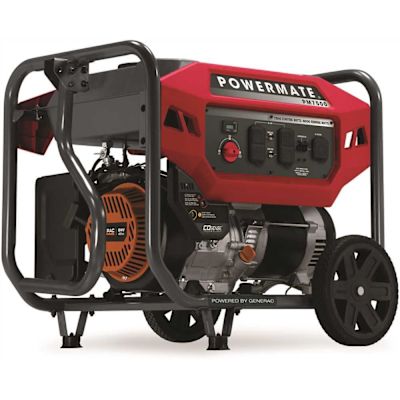 Powermate PM7500 6000-Watt Manual Start Gas-Powered Portable Generator with CO-Sense, 50-ST