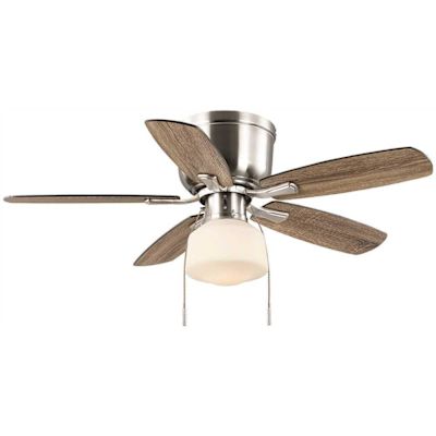 Hampton Bay Leroy 42 In. Led Brushed Nickel Ceiling Fan With Light