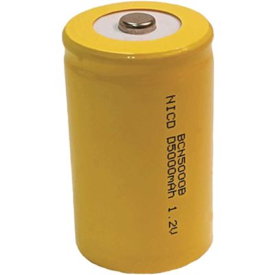 1.2-Volt 5,000 mAh Nickel Cadmium/NiCad D Cell Button Top Replacement Battery for Emergency Lighting and Other Equipment
