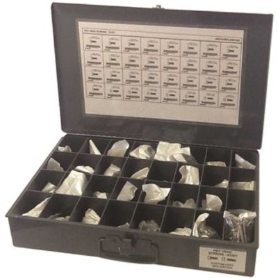 Unslotted External Hex Head 18-8 Stainless Steel Machine Screw Kit Assortment in Metal Tray (800-Pieces)