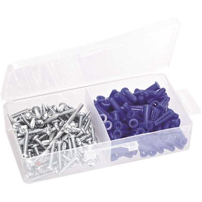 #10-#12 Conical Plastic Anchor Kit in Plastic Case (100 Anchors, 100 Screws & 1 Drill Bit)