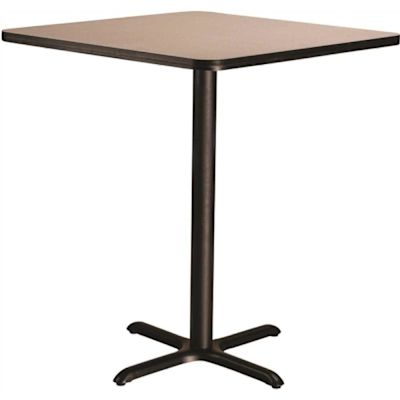 National Public Seating 36 in. Square Composite Wood Cafe Table, 30 in. Height, Grey Nebula Laminate Top and Black X-Base