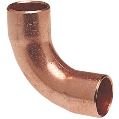 NIBCO 1/4 in. Copper Pressure Cup x Cup 90 Degree Long Radius Elbow Fitting