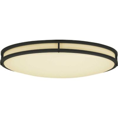 EnviroLite EnviroLite 24 in. Mid-century Matte Black Selectable CCT Integrated LED Flush Mount for Kitchens