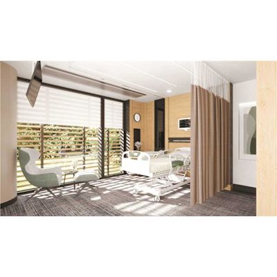 Fabtex 216 in. W x 84 in. H Valhalla Pattern Privacy Curtain in Malt