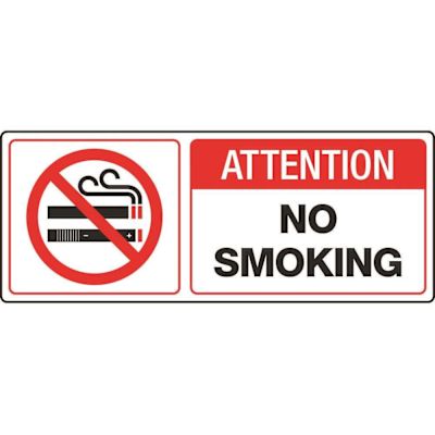 6 in. x 14 in. Attn No Smoking