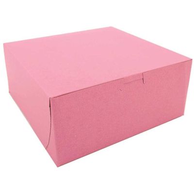 Southern Champion Tray Pink Non-Window Bakery Box 9 x 9 x 4" (200 per case)
