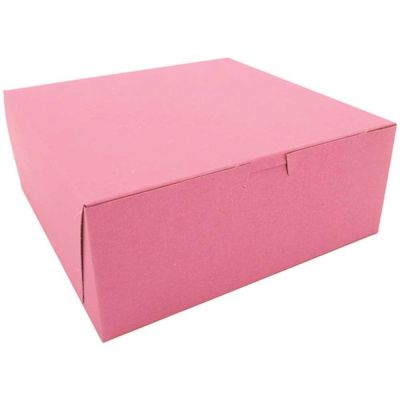 Southern Champion Tray Pink Non-Window Bakery Box 10 x 10 x 4" (100 per case)