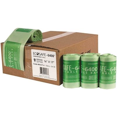 Ecosafe Compostable Can Liner 0.6 mL 16 In. X 17 In. (720-Case)