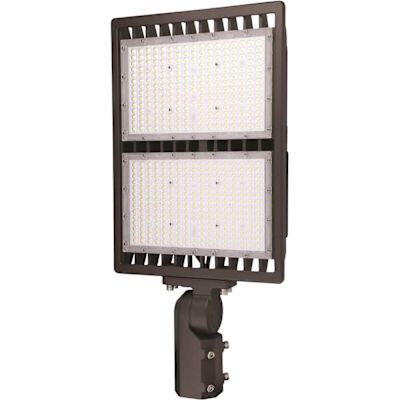 300-Watt Slipfitter Line Voltage Bronze Outdoor Integrated LED Large Landscape Flood Light, Cool White