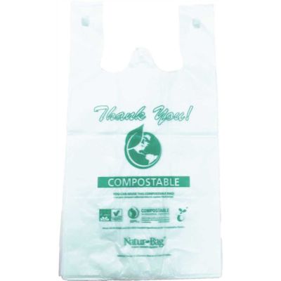 Natur-Bag Green Compostable and Reusable Grocery Bag 18.5 in. x 21 in. 0.9mil (500 per case)