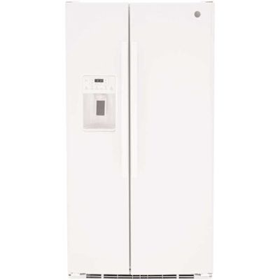 GE ENERGY STAR 25.3 Cu. Ft. Side-By-Side White Refrigerator