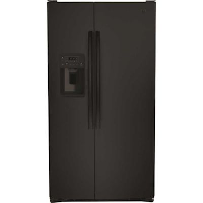 GE ENERGY STAR 25.3 Cu. Ft. Side-By-Side Black Refrigerator