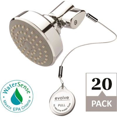 1-Spray Pattern with 1.75-GPM 18.35-in. Wall Mount Fixed Showerhead in Chrome and Thermostatic Shut-off Valve, (20-Pack)