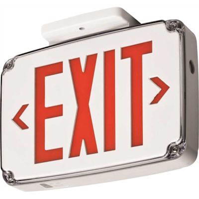 Lithonia Lighting WLTE 2.7 Watt 4.8 V Integrated LED White Exit Sign with Red Letters