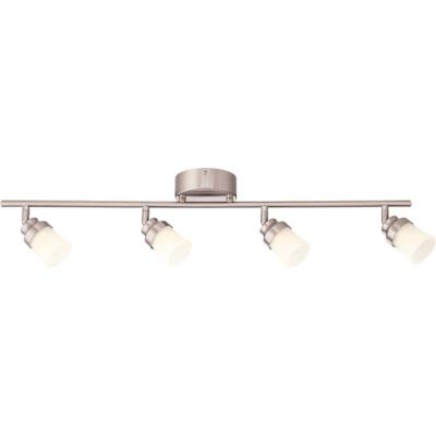 EnviroLite EnviroLite 2.6 ft. Brushed Nickel Integrated LED Hardwired Track Lighting Kit with 4 Fixed Track Heads