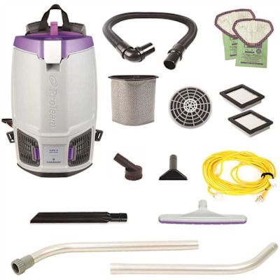 ProTeam GoFit 6,6 qt. with Xover Multi-Surface Two-Piece Wand Tool Kit 120 Volt Commercial Backpack