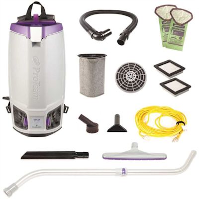 ProTeam GoFit 10,10 qt. with Xover Multi-Surface Telescoping Wand Tool Kit 120 Volt Commercial Backpack