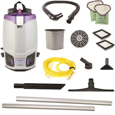 ProTeam GoFit 6 PLUS, 6 qt. with 18" Carpet Sidewinder Tool Kit 120 Volt Commercial Backpack