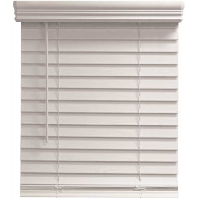 Champion Pre-Cut 25 in. W x 72 in. L White Cordless Room Darkening Faux Wood Blinds with 2 in. Slats