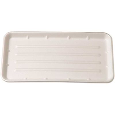 PrimeSource 8 in. x 14.75 in. x 1.06 in. White Disposable Foam Meat & Poultry Trays (250 Per Case)