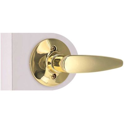 Straight Dummy Door Lever Bright Brass
