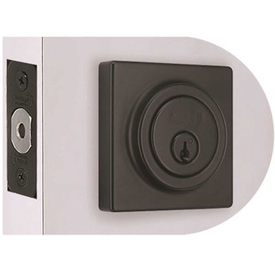 Contemporary Single Cylinder Deadbolt 2.375 and 2.75in. Backset Grade 3 Matte Black