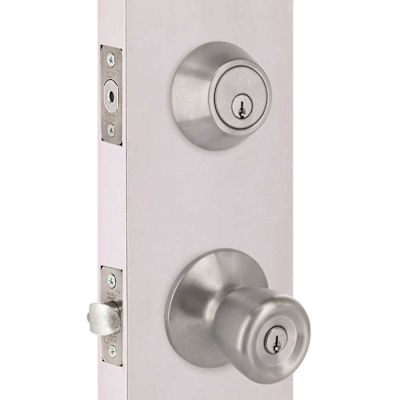 Tulip Deadbolt and Entry Combo Pack 2-3/8" and 2-3/4" Backset Grade 3 Satin Chrome