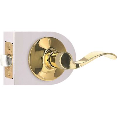 Wave Passage Lever 2-3/8" and 2-3/4" Backset Grade 3 Bright Brass