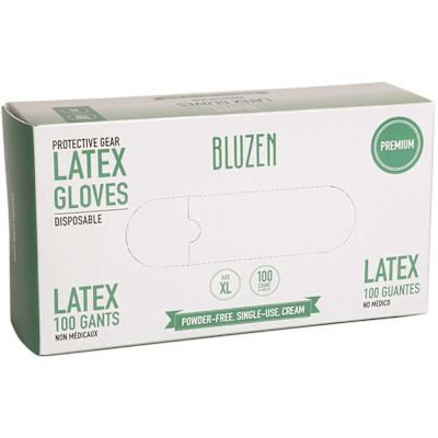 SAFETY WERCS BluZen Extra Large Disposable Latex 6.3 Mil Gloves in White (1000 Per Case)