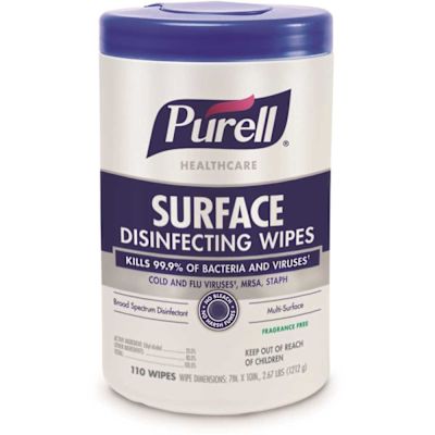 Purell Healthcare Surface Disinfecting Wipes (9340-06)