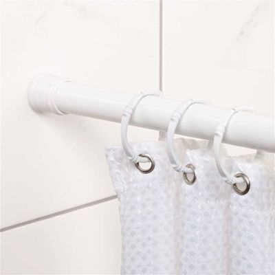 Zenna Home 40" White Adjustable Tension Shower And Utility Rod