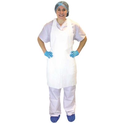 The Safety Zone 1 Mil Apron,PE, 24"X42", White, 100/BX-10BX/CS (Ind. packed)