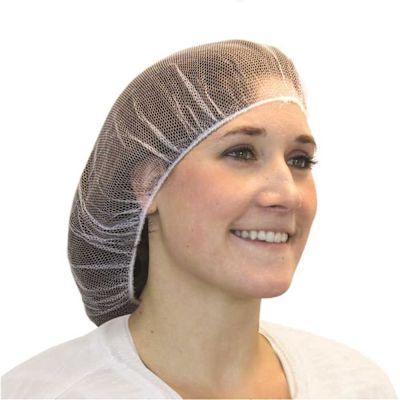 The Safety Zone 24â€Â  Heavyweight Polyester Hairnet,White, 100/BG 10BG/CS