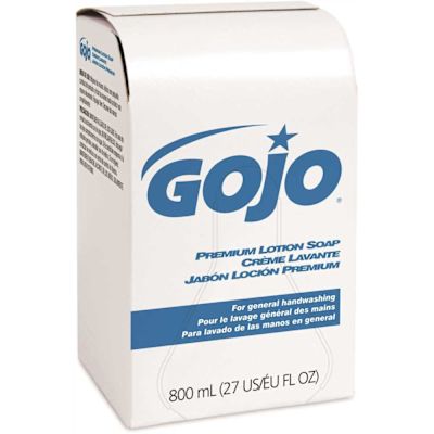 GoJo Bag-In Box Premium Lotion Soap, 800 mL refill Waterfall Fragrance, Lotion Hand Soap (Pack of 12) - 9106-12