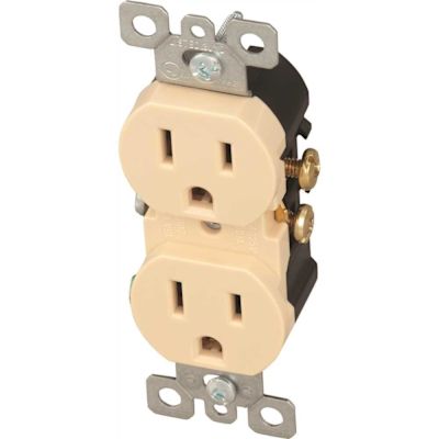 HD Supply-Maintenance Warehouse Maintenance Warehouse 15 Amp 125V Duplex Wall Receptacle - Ivory - Package Of 10