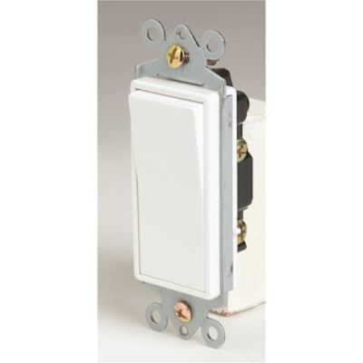 HD Supply-Maintenance Warehouse 15 Amp Single Pole Decorator Wall Switch, 120V/277V, White, Package Of 10.