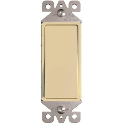 Maintenance Warehouse 15 Amp Single Pole 3-Way Decorator Wall Switch, 120V/277V, Ivory, Package Of 20