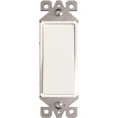 Maintenance Warehouse 15 Amp Single Pole 3-Way Decorator Wall Switch, 120V/277V, White, Package Of 20