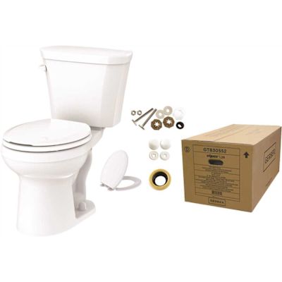 GERBER Toilet In-A-box 1.28 GPF Round Front Slow-Close Toilet Seat
