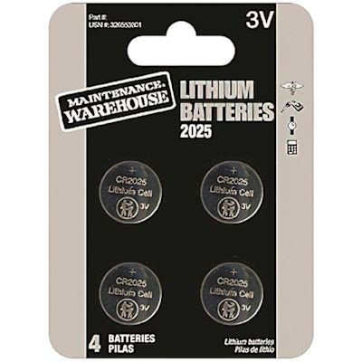 HD Supply-Maintenance Warehouse Maintenance Warehouse CR2025 Button Cell Lithium Battery 4Pk