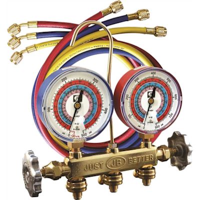 JB Industries Patriot 2 Valve 3 1/8 Inch Illuminating Gauge 60" Kobra Hose Set