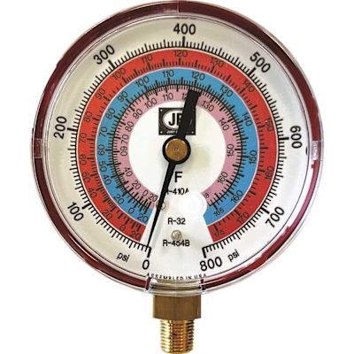 JB INDUSTRIES Pressure Gauge For R32/r454b/r410a â€“ 3â€ Illuminating Package Of 2