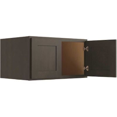 CNC Cabinetry Cabinetry Luxor Smoky Grey Wall Cabinet, 24 Deep 30w X 15h