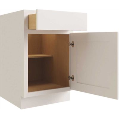 CNC Cabinetry Cabinetry 18" W 1 Door Base Cabinet L, Luxor White